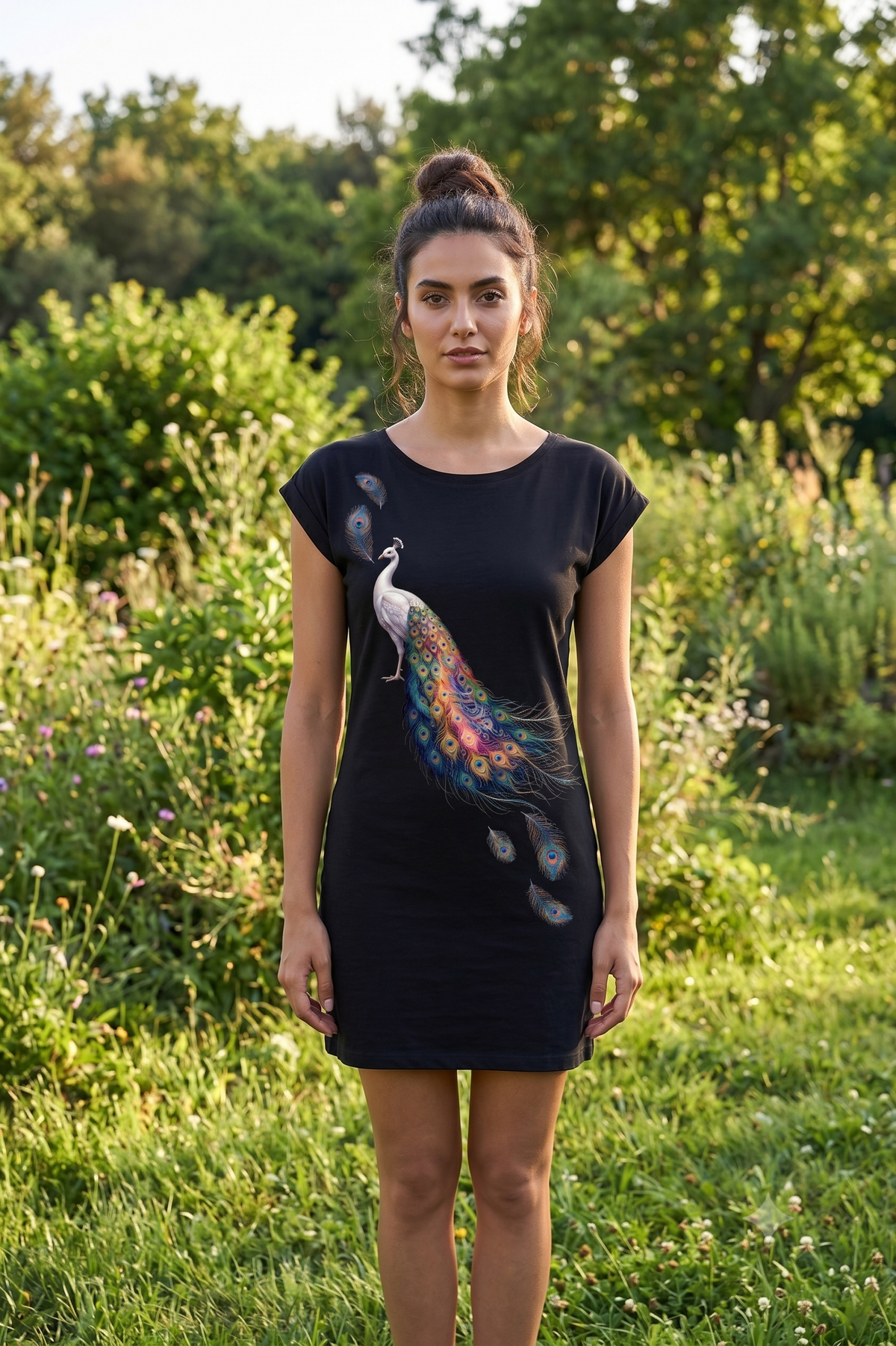 T-Shirt Kleid "Pfau"
